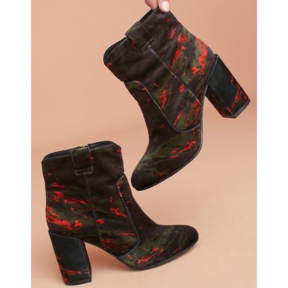 Anthropologie Bruno Printed Velvet Booties - Picture 3 of 4